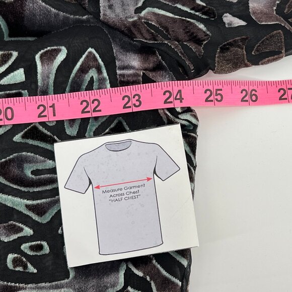 🖤Chic Sheer Burnout Velvet Blouse by Additions by Chico's  Black Brown Size 3🖤 - Picture 14 of 14